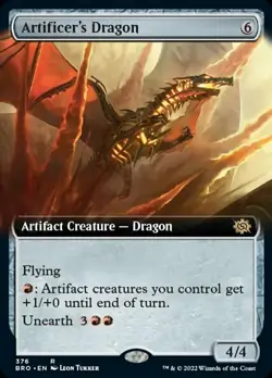NM-Mint, English MTG Artificer's Dragon - Extended Art The Brothers' War Magic t - Image 1