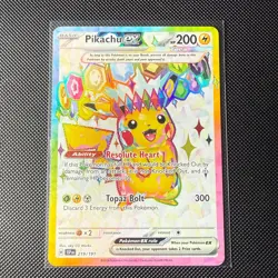 Pokemon Surging Sparks Pikachu EX Illustration Card 219/191 NM-Mint Condition - Image 1