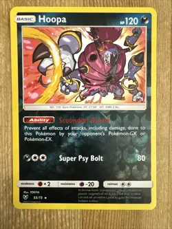Hoopa 55/73 - Reverse Holo Rare - Shining Legends Pokemon - NM - Image 1