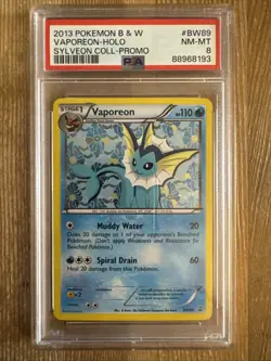 Pokemon TCG Vaporeon BW Black Star Promos BW89 Holo Promo PSA 8 POP 71 - Image 1