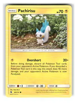 Pachirisu 80/214 Common Lost Thunder Pokemon Near Mint - Image 1