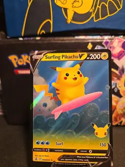 2021 Pokemon - Celebrations - Surfing Pikachu V (Full Art) - 008/025 Ultra Rare - Image 1