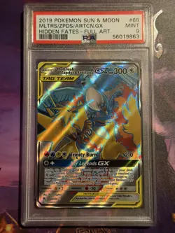 Pokemon TCG Moltres & Zapdos & Articuno GX Hidden Fates 66/68 PSA 9 - Image 1