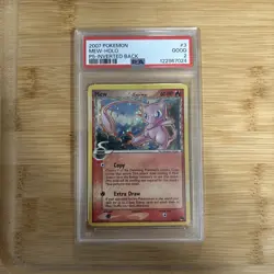 2007 Pokemon Mew Pop Series 5 Holo Inverted Back 3/17 PSA 2 Good - Image 1