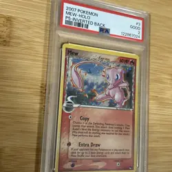 2007 Pokemon Mew Pop Series 5 Holo Inverted Back 3/17 PSA 2 Good - Image 5