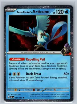 Team Rocket's Articuno (Cosmos Holo) 051/182 Rare Destined Rivals Pokemon NM - Image 1
