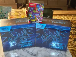 Pokemon TCG Phantasmal Flames ETB (2) + Phantasmal Flames booster bundle - Image 2