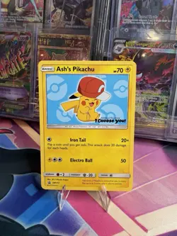 POKEMON ASH’S PIKACHU SUN AND MOON BLACK STAR PROMO #113 NM - Image 1