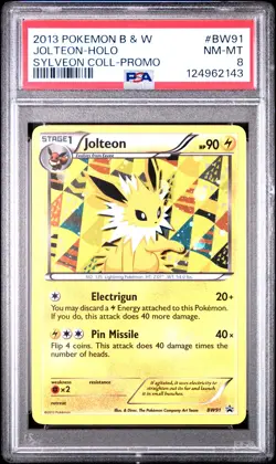 2013 POKEMON BLACK STAR PROMO JOLTEON #BW91 HOLO PSA 8 NM #124962143 - Image 1