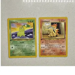 Pokemon Neo Genesis Chikorita 53/111 & Cyndaquil 57/111 2 Card Lot First edition - Image 1