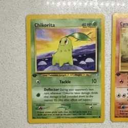 Pokemon Neo Genesis Chikorita 53/111 & Cyndaquil 57/111 2 Card Lot First edition - Image 2