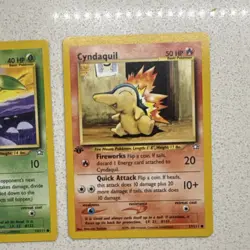Pokemon Neo Genesis Chikorita 53/111 & Cyndaquil 57/111 2 Card Lot First edition - Image 3