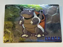BLASTOISE (KAMEX)--JAPANESE MEIJI EMBOSSED PROMO FOIL POKEMON CARD - Image 1