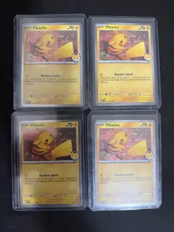 Pokemon TCG Pikachu Pokemon Day 2026 Promo 051/162 Stamped (LOT OF 4 CARDS) - Image 1
