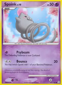 Spoink 121/146 Legends Awakened Pokemon Card - LP - Image 1