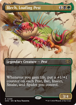 Blech, Loafing Pest (Borderless) Secrets of Strixhaven - Near Mint Foil - Image 1