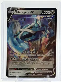 2021 Pokemon METAGROSS V #112/198 Chilling Reign Holo Ultra Rare - Never Played - Image 1
