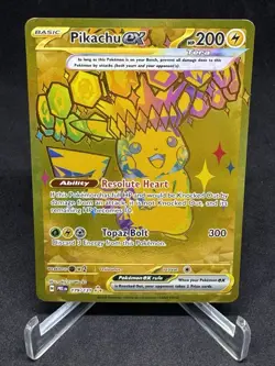 Pokemon Prismatic Evolutions Pikachu ex Secret Rare Gold 179/131 - Image 1