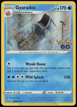 Gyarados 022/078 NM Pokemon GO Rare Holo Pokemon - Image 1