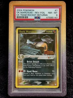2004 Pokemon EX Team Rocket Returns Dark Marowak (Reverse Holo) #7 - PSA 8 - Image 1