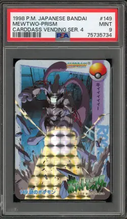Pokemon Bandai Carddass Mewtwo Vending Series 4 Japanese Prism #149 PSA 9 Mint - Image 1