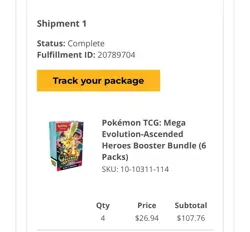 4x Pokemon Center Mega Evolution Ascended Heroes Booster Bundle 6x English Packs - Image 2