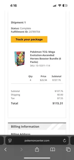 4x Pokemon Center Mega Evolution Ascended Heroes Booster Bundle 6x English Packs - Image 3