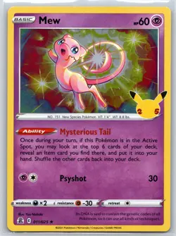 Mew 011/025 Holo R Celebrations Holo LP Pokemon - Image 1