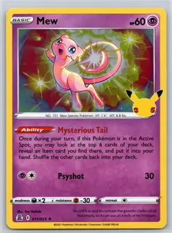 Mew 011/025 Holo R Celebrations Holo LP Pokemon - Image 1