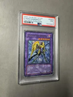 YuGiOh Elemental Hero Darkbright TAEV-EN042 Tactical Evolution 1st Edition PSA 9 - Image 4