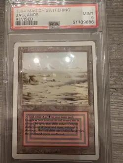 MTG Magic The Gathering Dual Lands Revised Badlands PSA 9 - Image 1