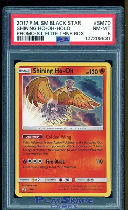 Pokemon Card PSA 8 Shining Ho-Oh SM70 Shiny Holo Promo Legends Rare ETB 2017 - Image 1
