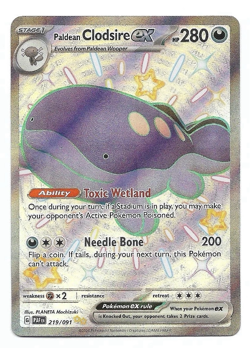Paldean Clodsire ex 219/091 SV: Paldean Fates Holo Pokemon TCG - NM - Image 1
