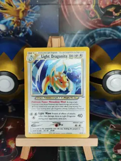 Pokemon Karte Light Dragonite 14/105 Neo Destiny Holo Helles Dragoran PSA EN EX - Image 1