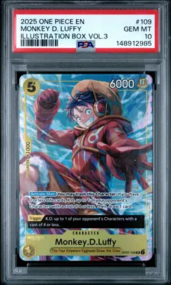 2025 ONE PIECE PROMOS MONKEY D. LUFFY #109 PSA 10 - Image 1