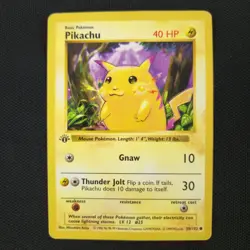 1st Edition Shadowless Pikachu 58/102 Base Set Yellow Cheeks 1999 Pokemon Card - Image 1