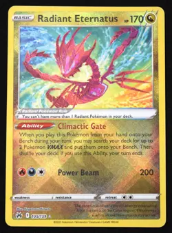 Pokemon TCG Radiant Eternatus 105/159 2023 Crown Zenith Radiant Rare Card - NM - Image 1