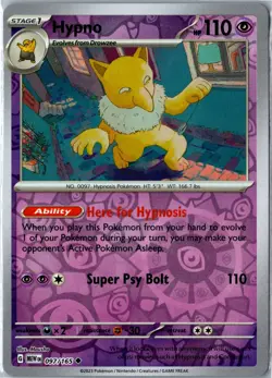Pokemon Card - Hypno 097/165 - SV: Scarlet & Violet 151 Uncommon Reverse Holo NM - Image 1