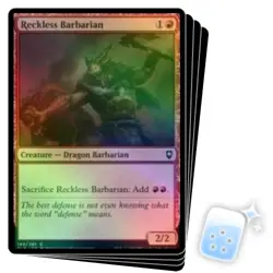 FOIL RECKLESS BARBARIAN X4 Commander Legends: Battle For Baldur's Gate Magic MTG - Image 1