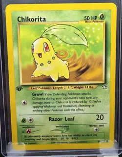 2000 Pokemon Chikorita Neo Genesis 1st Edition #54/111 WOTC NM Vintage - Image 1