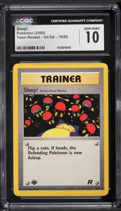 2000 Pokemon Team Rocket 1st Edition Sleep! #79 CGC 10 - Image 1