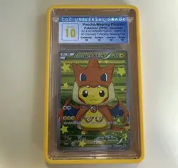 2016 Pokemon Japanese Xy Promo 208 PonchoWearing Pikachu Charizard - CGC Perf 10 - Image 1