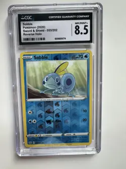 Pokemon TCG Sobble CGC 8.5 NM/Mint Reverse Holo Sword & Shield 055/202 Graded - Image 1