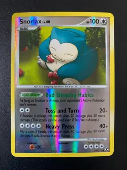 POKEMON SNORLAX LV.40 REVERSE HOLO 81/111 PLATINUM RISING RIVALS ENGLISH EX - Image 1