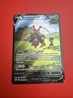 Kricketune V TG12/TG30 Holo Rare V Silver Tempest Trainer Gallery Pokemon NM - Image 1