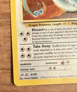 Pokemon Erika’s Dragonair 4/132 Gym Heroes Holo Rare WOTC LP/MP - Image 4