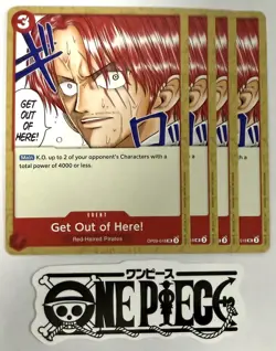 4x One Piece OP09-018 UC Get Out of Here!- English - Playset - TCG - NM/M - Image 1
