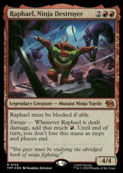 Raphael, Ninja Destroyer #0102 Foil TMNT MTG Magic the Gathering card - Image 1