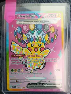 Pokemon Pikachu ex Tera Full Art Holo EX 200 HP Card English - Image 2
