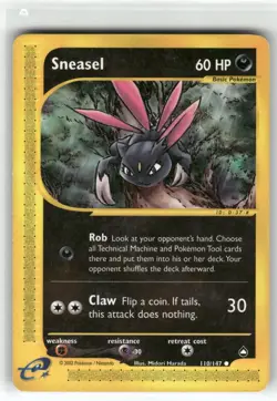 Sneasel Aquapolis Common Pokemon Lightly played - Image 1